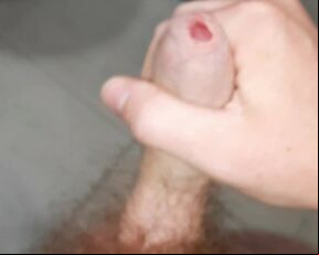 Uncut smegma cock, wanking big cumshot, public restroom