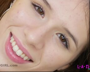 sweet brunette teases sexy body in 4K Closeup